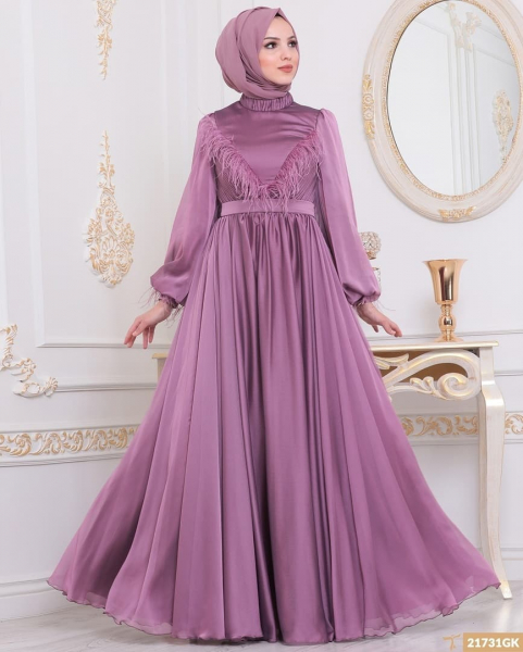 PEMBE TÜY JANJAN İPEK ABİYE 